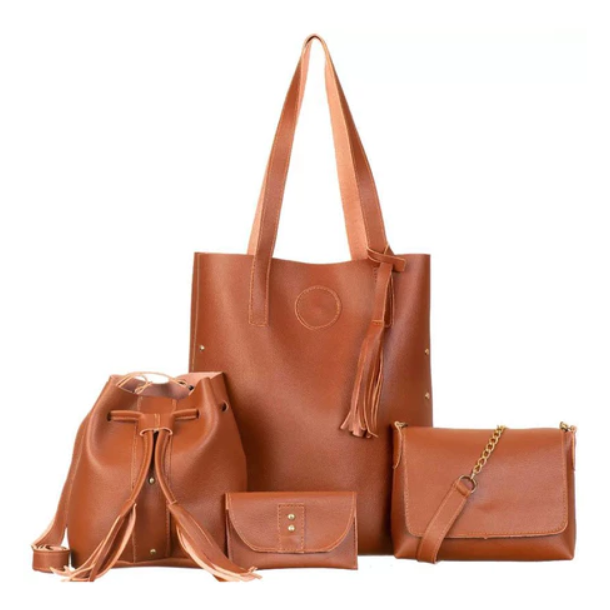 Kit Bolsa Feminina de Couro Vitória