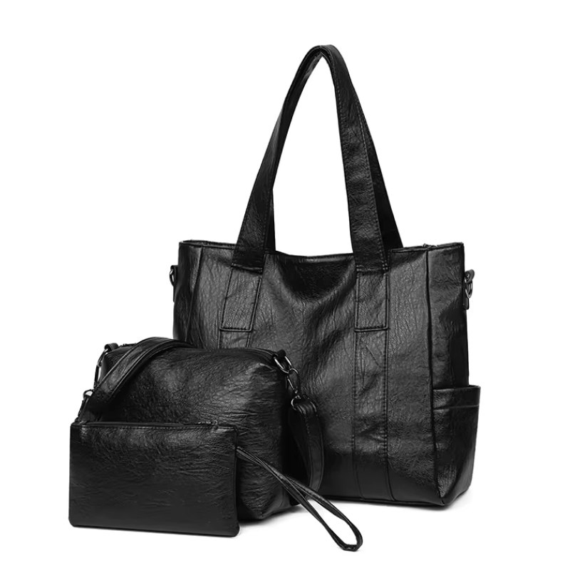 Kit Bolsa Feminina de Couro Legítimo