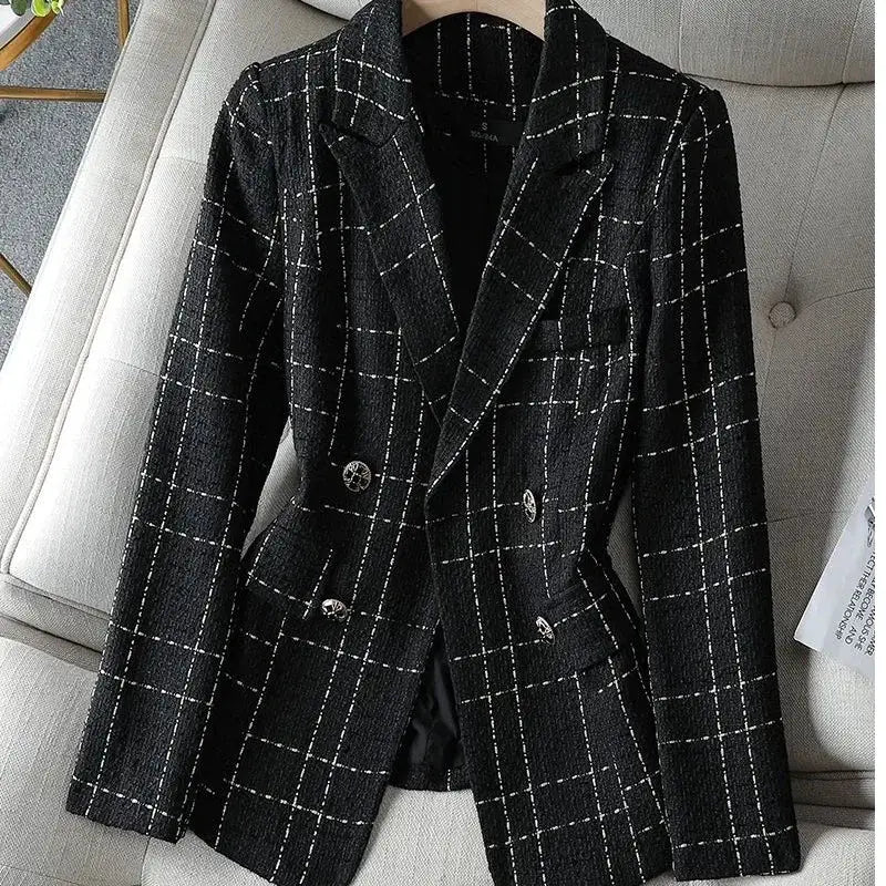 Blazer Feminino Alongado Xadrez