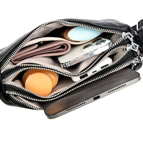 Bolsa Feminina Transversal de Couro Legítimo