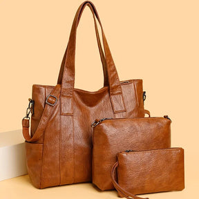 Kit Bolsa Feminina de Couro Legítimo