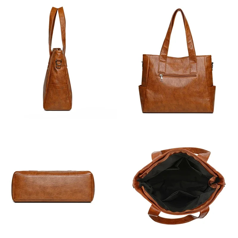 Kit Bolsa Feminina de Couro Legítimo