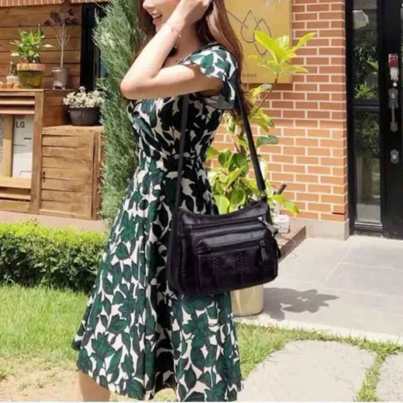 Bolsa de Couro Feminina Transversal