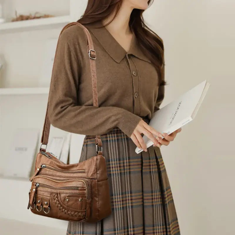 Bolsa De Couro Feminina Transversal