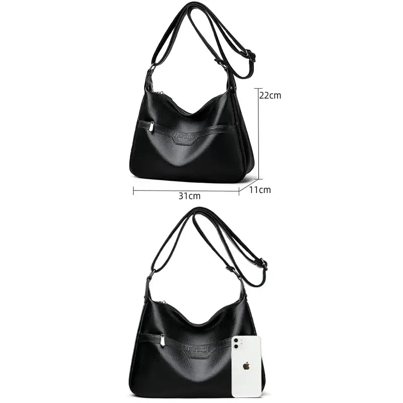 Bolsa de Couro Feminina Transversal