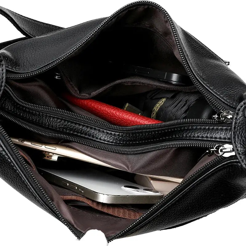 Bolsa de Couro Feminina Transversal