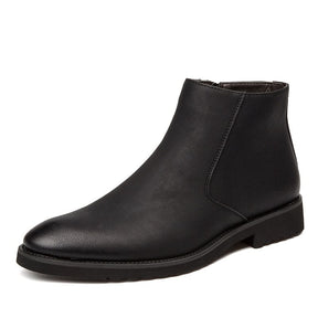 Bota Masculina de Couro Cano Curto