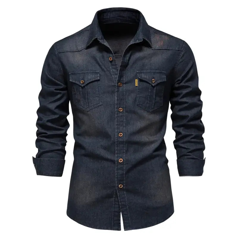 Camisa Jeans Masculina Slim