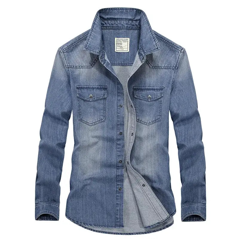 Camisa Jeans Masculina Slim Fit