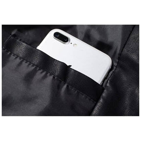 Jaqueta De Couro Masculina Slim Moderna