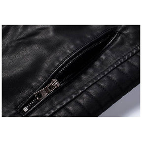 Jaqueta De Couro Masculina Slim Moderna