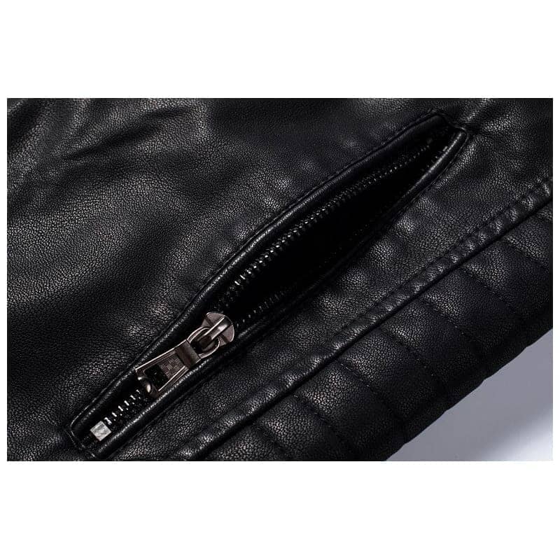 Jaqueta De Couro Masculina Slim Moderna