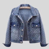 Jaqueta Jeans Feminina Tweed