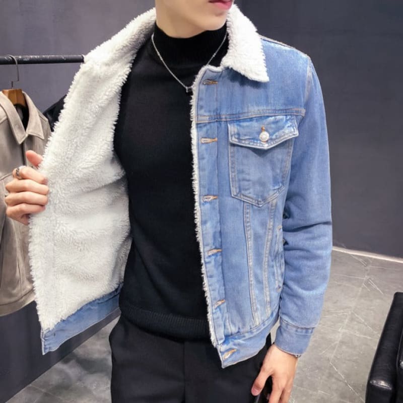 Jaqueta Masculina Jeans Com Pelos