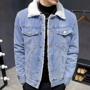Jaqueta Masculina Jeans Com Pelos